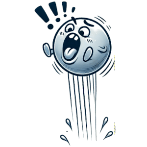  Шуточный рисунок как движется мяч, если известно, что он падает с определённой высоты